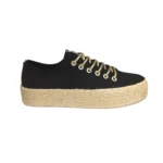 Tennis lacets dorés (T36-T41) - noir - 41