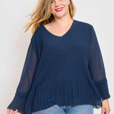Q638- Blouse plissée “Jolies Formes” (GT)