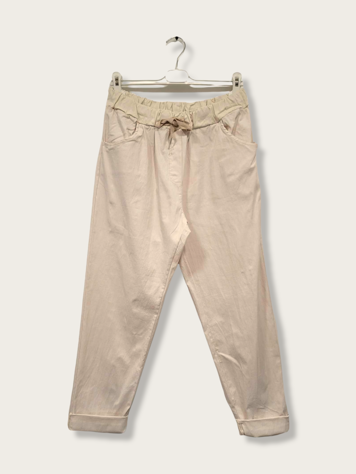 Pantalon stretch "Made in Italie" - beige - taille-unique-grande-taille
