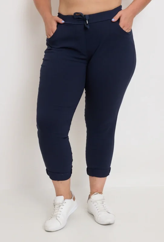 Pantalon femme taille élastiquée « Jolies Formes » - marine - taille-unique-grande-taille