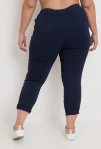 Pantalon femme taille élastiquée « Jolies Formes » - marine - taille-unique-grande-taille
