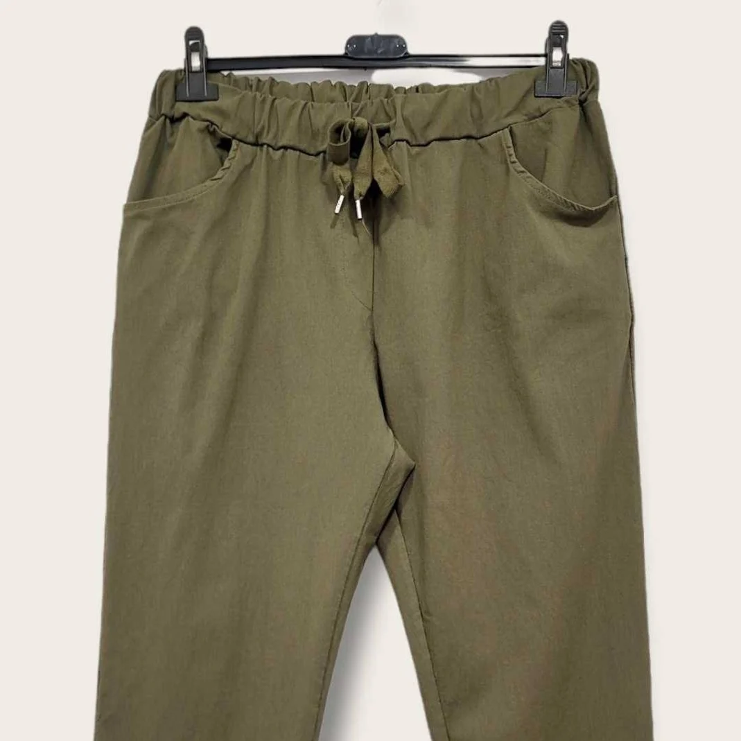 Z149- Pantalon stretch C'Mélodie 🇮🇹 - kaki - taille-unique-grande-taille
