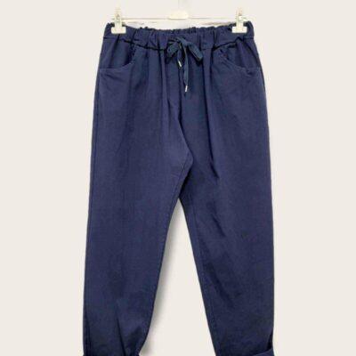 Z149- Pantalon stretch C'Mélodie 🇮🇹 - marine - taille-unique-grande-taille