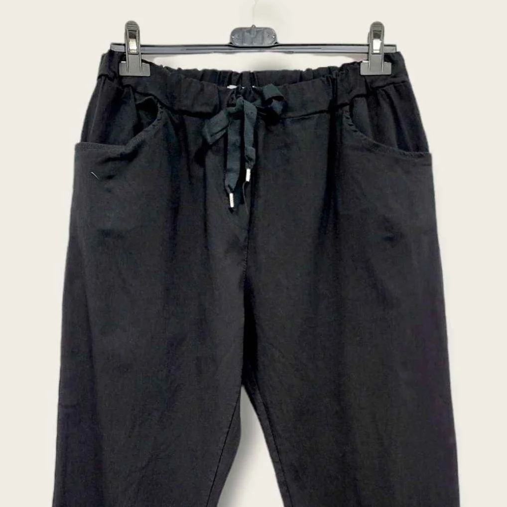 Z149- Pantalon stretch C'Mélodie 🇮🇹 - noir - taille-unique-grande-taille