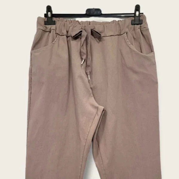 Z149- Pantalon stretch C'Mélodie 🇮🇹 - taupe - taille-unique-grande-taille