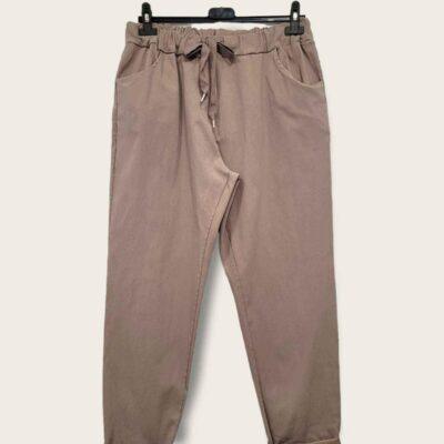 Z149- Pantalon stretch C'Mélodie 🇮🇹 - taupe - taille-unique-grande-taille