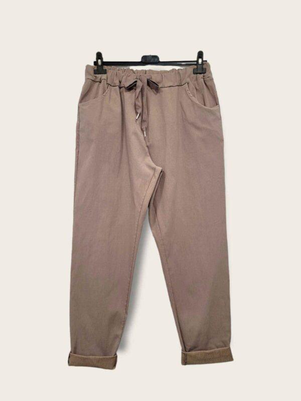 Z149- Pantalon stretch C'Mélodie 🇮🇹 - taupe - taille-unique-grande-taille