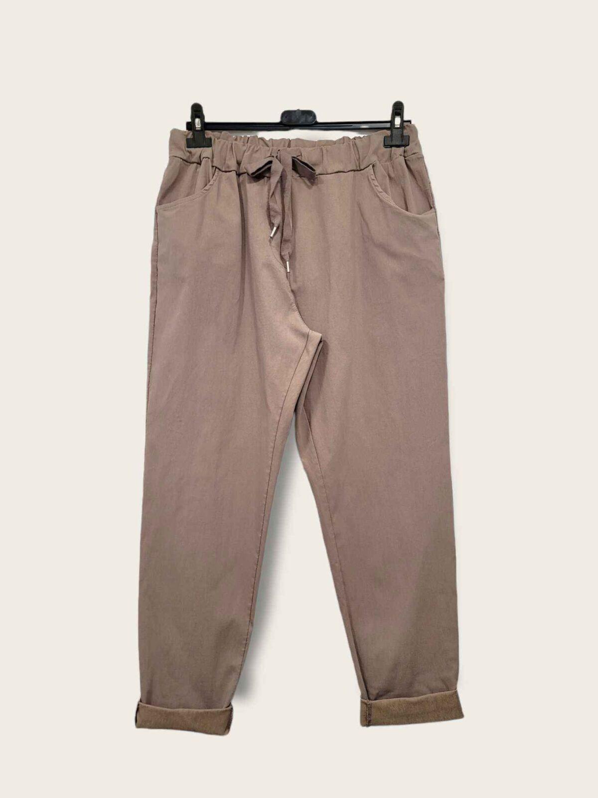 Z149- Pantalon stretch C'Mélodie 🇮🇹 - taupe - taille-unique-grande-taille