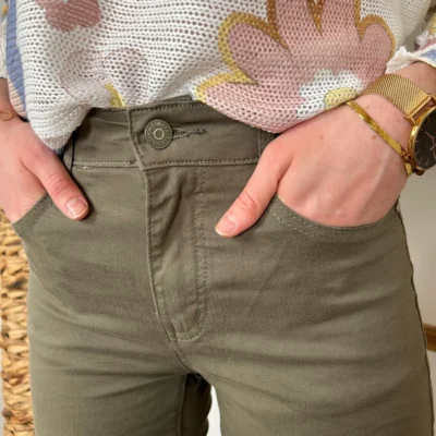 N235- Jean 7/8ème Voggo (T36-T44) - kaki - 44