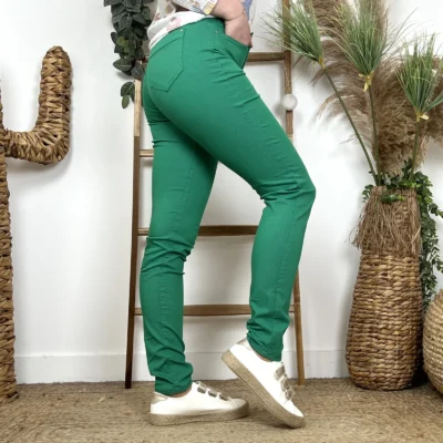 P107- Jean Slim Voggo (T36-T44) - vert-emeraude - 44