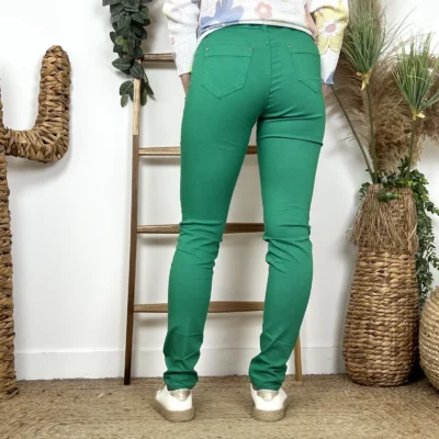 P107- Jean Slim Voggo (T36-T44) - vert-emeraude - 44