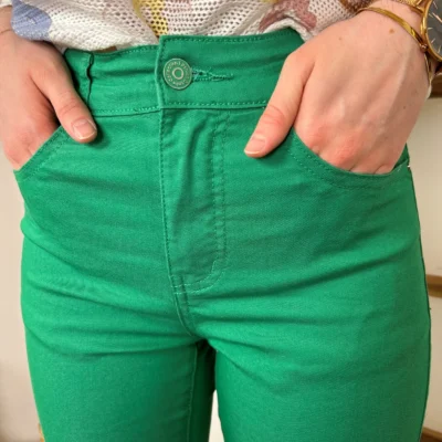 P107- Jean Slim Voggo (T36-T44) - vert-emeraude - 44
