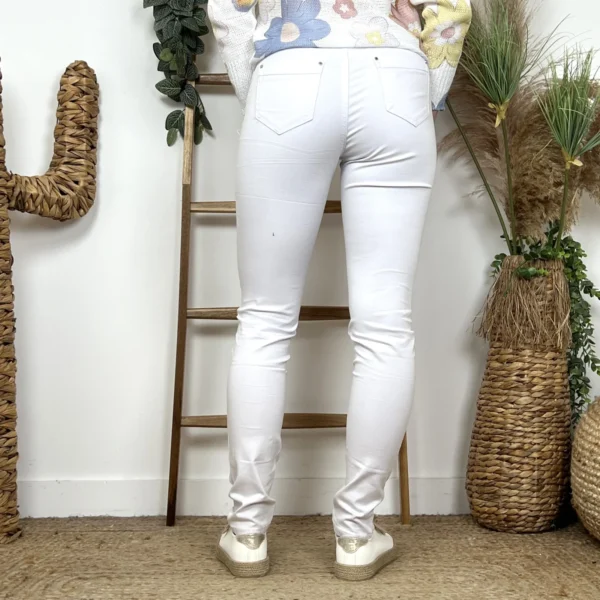 P105- Jean Slim Voggo (T36-T44) - blanc - 44