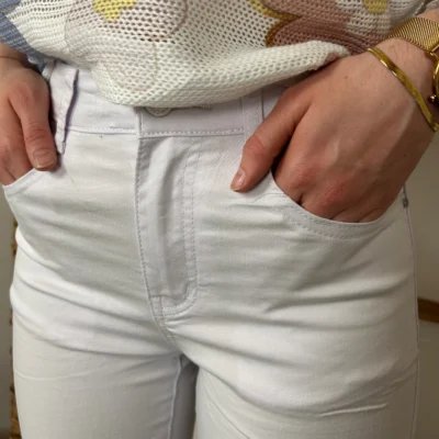 P105- Jean Slim Voggo (T36-T44) - blanc - 44