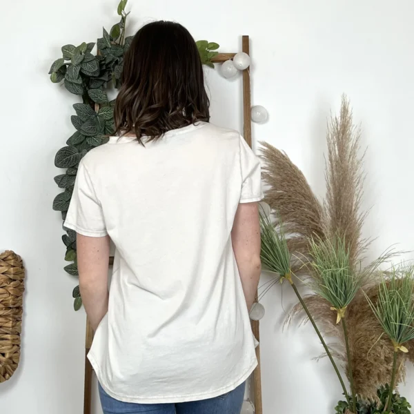 L468- T Shirt Fleur 🌼 brodée(Tu) 🇮🇹 - blanc - taille-unique