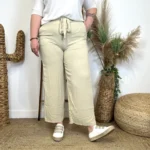 Pantalon fluide large femme T42/44-T54/56 - beige - 38
