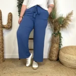 Pantalon fluide large femme T42/44-T54/56 - bleu-indigo - 58