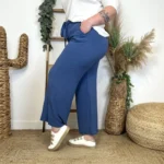 Pantalon fluide large femme T42/44-T54/56 - bleu-indigo - 58