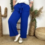 Pantalon fluide large femme T42/44-T54/56 - bleu-royal - 44