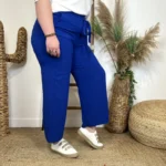 Pantalon fluide large femme T42/44-T54/56 - bleu-royal - 44