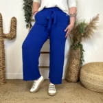 Pantalon fluide large femme T42/44-T54/56 - bleu-royal - 44
