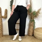 Pantalon fluide large femme T42/44-T54/56 - noir - 38