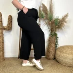 Pantalon fluide large femme T42/44-T54/56 - noir - 38