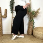 Pantalon fluide large femme T42/44-T54/56 - noir - 38