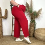 Pantalon fluide large femme T42/44-T54/56 - rouge - 40