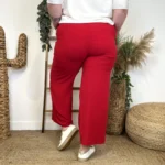 Pantalon fluide large femme T42/44-T54/56 - rouge - 40