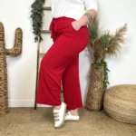 Pantalon fluide large femme T42/44-T54/56 - rouge - 40