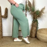 Pantalon fluide large femme T42/44-T54/56 - vert-celadon - 48