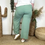 Pantalon fluide large femme T42/44-T54/56 - vert-celadon - 48