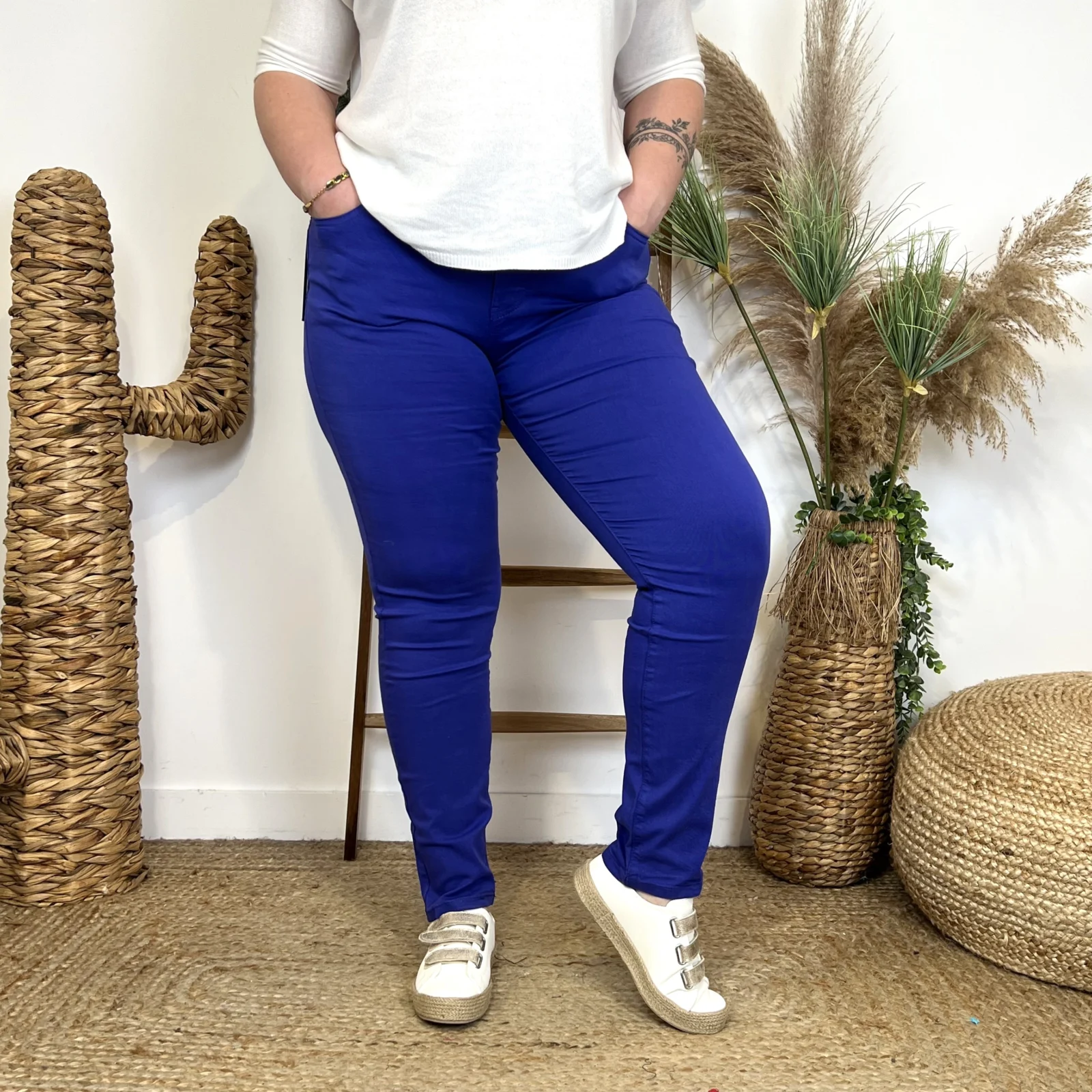 N302- Jean Slim Voggo (T42-T50) - bleu-royal - 50