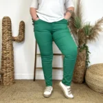 N290- Jean Slim Voggo (T42-T50) - vert-emeraude - 50