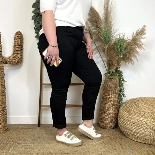 M974- Jean 7/8ème Voggo (T42-T50) - noir - 50