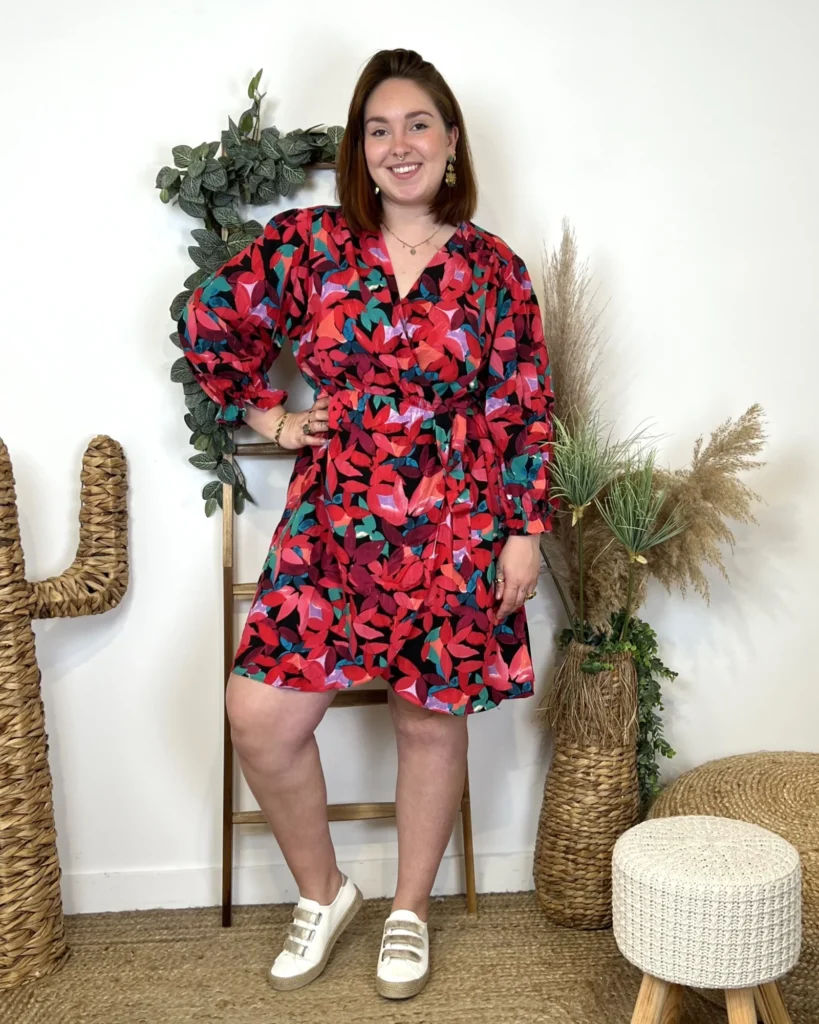 L632- Robe By One cache-coeur (T40/48) - rouge - 48
