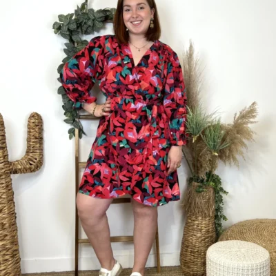 L632- Robe By One cache-coeur (T40/48) - rouge - 48