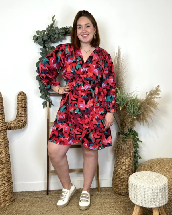 L632- Robe By One cache-coeur (T40/48) - rouge - 48