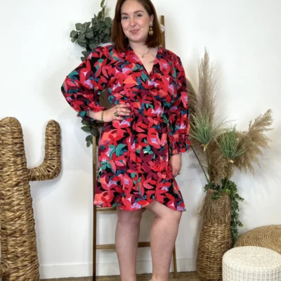 L632- Robe By One cache-coeur (T40/48) - rouge - 48