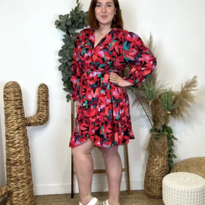 L632- Robe By One cache-coeur (T40/48) - rouge - 48