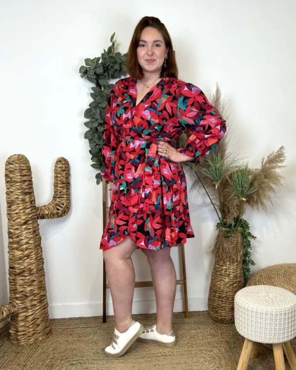 L632- Robe By One cache-coeur (T40/48) - rouge - 48