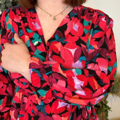 L632- Robe By One cache-coeur (T40/48) - rouge - 48