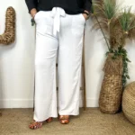 Pantalon fluide large femme T42/44-T54/56 - blanc - 58