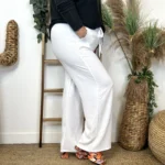 Pantalon fluide large femme T42/44-T54/56 - blanc - 58
