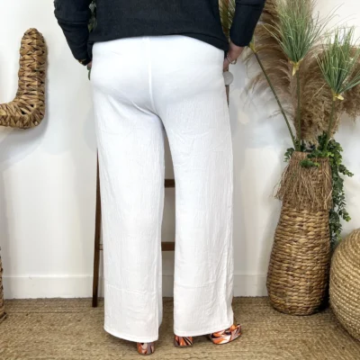 Z979- Pantalon flou large (T42/44-T54/56) - blanc - 58