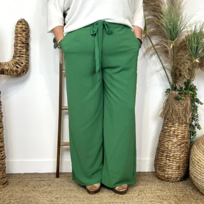 Z979- Pantalon flou large (T42/44-T54/56) - vert-bresil - 58