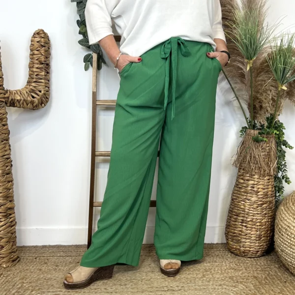 Z979- Pantalon flou large (T42/44-T54/56) - vert-bresil - 58