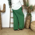 Pantalon fluide large femme T42/44-T54/56 - vert-bresil - 40