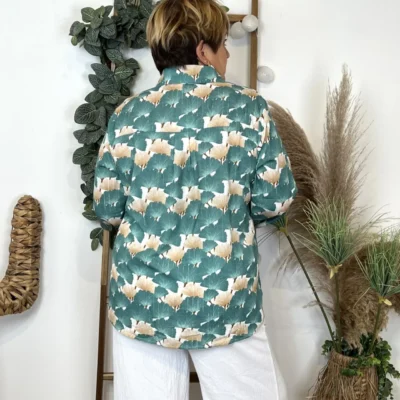 L576- Chemisier Maëlle Gingko (T40-T48) - vert-celadon - 48